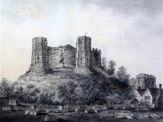 James Lambert Jnr (1741-1799) Lewes Castle 13 x 18in.